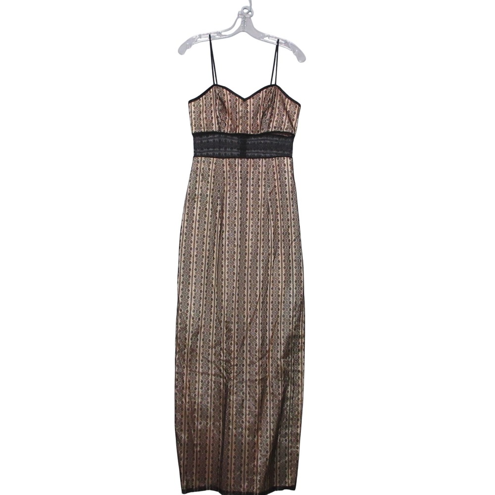 De Laru by Sheila Yen‎ Maxi Dress Black Lace Overlay Whimsigoth USA Vintage